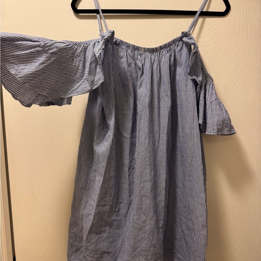 Rebels Blue and White Striped Top